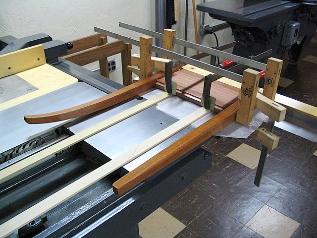 Gluing Drawer End on Table Saw Bottom Right